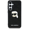 Karl Lagerfeld Samsung Galaxy S25 - Monogram Karl Head Pin - Σκληρή Θήκη με Επένδυση Συνθετικού Δέρματος  - Black - KLHCS25SPGKLKIPK