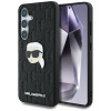 Karl Lagerfeld Samsung Galaxy S25 - Monogram Karl Head Pin - Σκληρή Θήκη με Επένδυση Συνθετικού Δέρματος  - Black - KLHCS25SPGKLKIPK