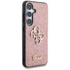 Guess Samsung Galaxy S25 - Fixed Glitter Big 4G - Σκληρή Θήκη με Πλαίσιο Σιλικόνης - Pink - GUHCS25SHG4SGP