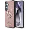 Guess Samsung Galaxy S25 - Fixed Glitter Big 4G - Σκληρή Θήκη με Πλαίσιο Σιλικόνης - Pink - GUHCS25SHG4SGP