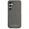 Karl Lagerfeld Samsung Galaxy S25 - Rhinestones Karl Head Logo - Σκληρή Θήκη με Πλαίσιο Σιλικόνης - Black - KLHCS25SHKHDCELK