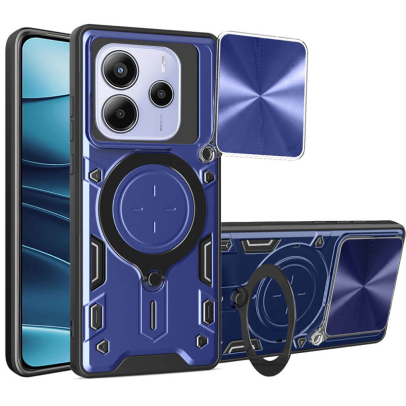 Techsuit Xiaomi Redmi Note 14 5G - CamGuard Pro - Σκληρή Θήκη με Προστασία Καμερών και Δαχτυλίδι Συγκράτησης - Blue
