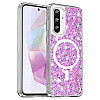 Techsuit Samsung Galaxy A36 5G / A56 5G - MagSafe - Sparkly Glitter - Σκληρή Θήκη με Πλαίσιο Σιλικόνης - Magenta