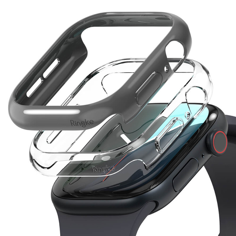 Ringke Θήκη Apple Watch 10 - 46MM Slim - 2 Τεμάχια - Διάφανη - Dark Gray / Διάφανη
