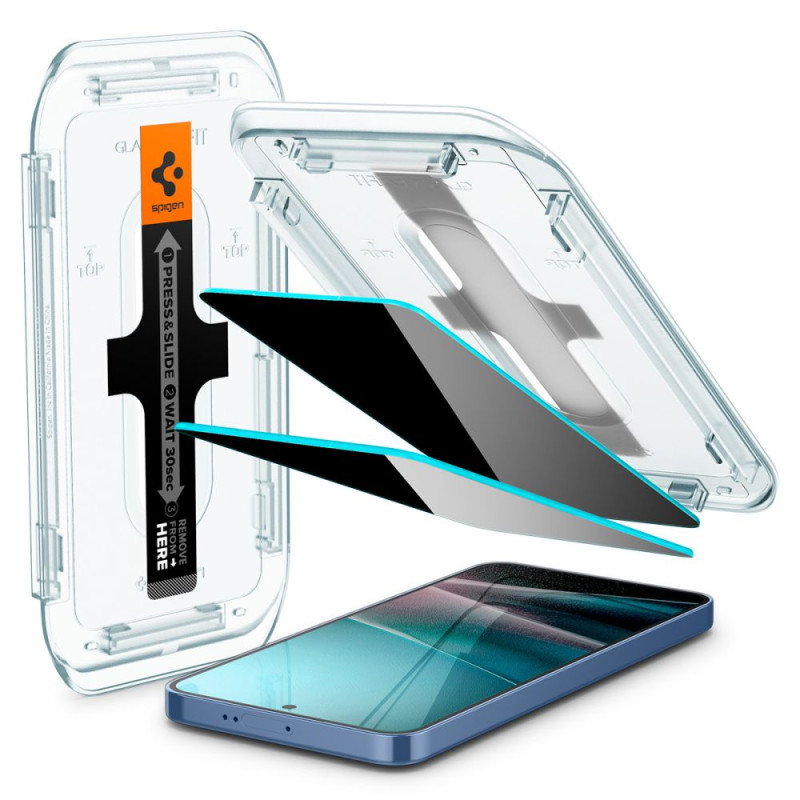 Spigen Samsung Galaxy S24 Plus / S25 Plus Glas.TR Privacy EZ Fit 2.5D 9H Αντιχαρακτικό Γυαλί Οθόνης - 2 Τεμάχια - Clear / Black - AGL09307 Spigen Samsung Galaxy S24 Plus / S25 Plus Glas.TR Privacy EZ Fit 2.5D 9H Αντιχαρακτικό Γυαλί Οθόνης - 2 Τεμάχια - Clear / Black - AGL09307