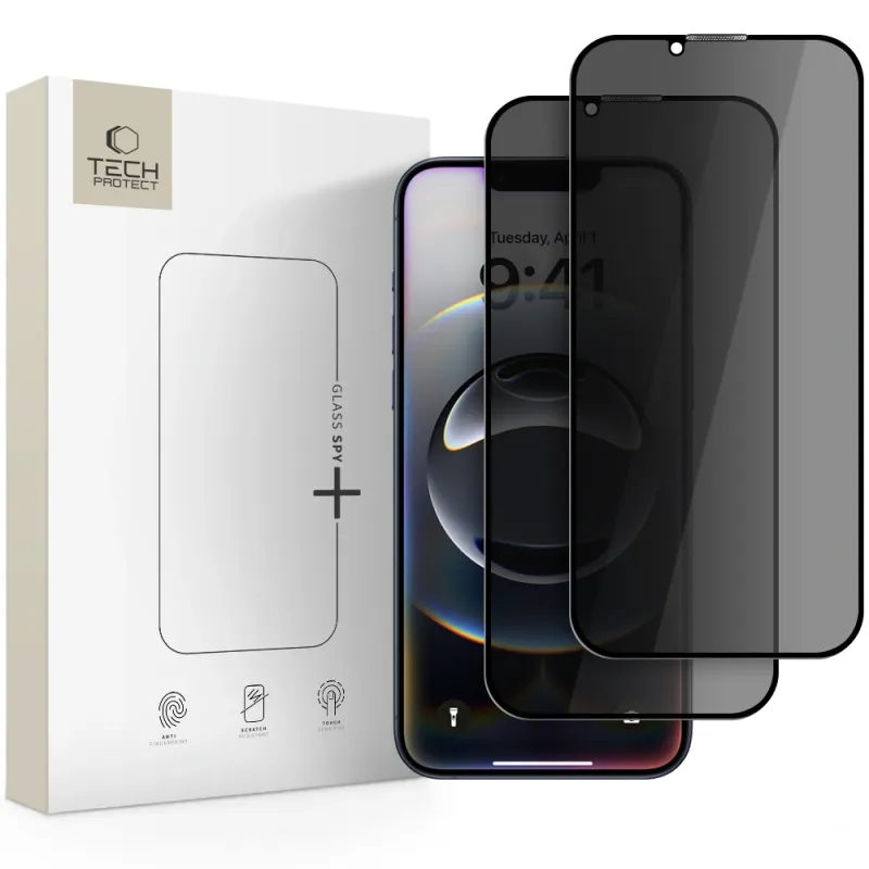TECH-PROTECT iPhone 13 / iPhone 13 Pro / iPhone 14 / iPhone 16e Glass Spy+ 2.5D 9H Full Screen Tempered Glass Αντιχαρακτικό Γυαλί Οθόνης - Privacy - 2 Τεμάχια - Black TECH-PROTECT iPhone 13 / iPhone 13 Pro / iPhone 14 / iPhone 16e Glass Spy+ 2.5D 9H Full Screen Tempered Glass Αντιχαρακτικό Γυαλί Οθόνης - Privacy - 2 Τεμάχια - Black