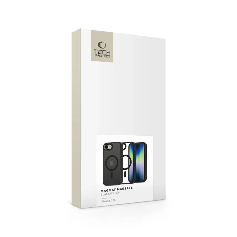 Tech-Protect iPhone 16e MagMat Σκληρή Θήκη με Πλαίσιο Σιλικόνης και MagSafe - Black / Clear Tech-Protect iPhone 16e MagMat Σκληρή Θήκη με Πλαίσιο Σιλικόνης και MagSafe - Black / Clear