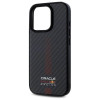 Red Bull iPhone 15 Pro - Carbon Fiber Power Bar - MagSafe Σκληρή Θήκη με Πλαίσιο Σιλικόνης - Black - RBHMP15L24CFGSMK