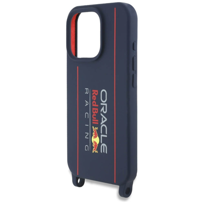 Red Bull iPhone 16 Pro - Silicone Strap and Vertical Logo - MagSafe Σκληρή Θήκη με Πλαίσιο Σιλικόνης και Λουράκι - Navy Blue - RBHMP16L24SISOLRV Red Bull iPhone 16 Pro - Silicone Strap and Vertical Logo - MagSafe Σκληρή Θήκη με Πλαίσιο Σιλικόνης και Λουράκι - Navy Blue - RBHMP16L24SISOLRV