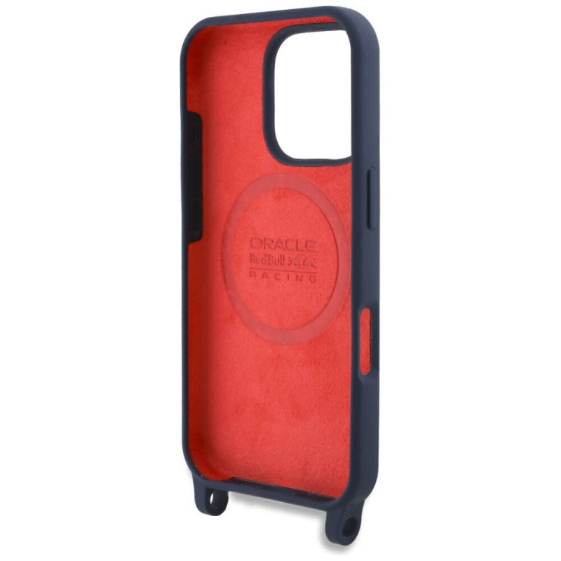 Red Bull iPhone 16 Pro - Silicone Strap and Vertical Logo - MagSafe Σκληρή Θήκη με Πλαίσιο Σιλικόνης και Λουράκι - Navy Blue - RBHMP16L24SISOLRV Red Bull iPhone 16 Pro - Silicone Strap and Vertical Logo - MagSafe Σκληρή Θήκη με Πλαίσιο Σιλικόνης και Λουράκι - Navy Blue - RBHMP16L24SISOLRV