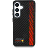 Red Bull Samsung Galaxy S25 Plus - Real Carbon Fiber Powerbar - MagSafe Σκληρή Θήκη με Πλαίσιο Σιλικόνης - Black - RBHMS25M24CFGSMK
