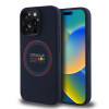 Red Bull iPhone 15 Pro - Silicone Red Ring - MagSafe Σκληρή Θήκη με Πλαίσιο Σιλικόνης - Navy - RBHMP15L24SIILVR