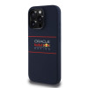 Red Bull iPhone 15 Pro - Silicone Horizontal Logo - MagSafe Σκληρή Θήκη με Πλαίσιο Σιλικόνης - Navy - RBHMP15L24SIHSRV