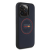 Red Bull iPhone 15 Pro - Leather Red Ring - MagSafe Σκληρή Θήκη με Επένδυση Συνθετικού Δέρματος και Πλαίσιο Σιλικόνης - Navy - RBHMP15L24PUILVR