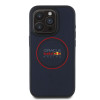 Red Bull iPhone 15 Pro - Leather Red Ring - MagSafe Σκληρή Θήκη με Επένδυση Συνθετικού Δέρματος και Πλαίσιο Σιλικόνης - Navy - RBHMP15L24PUILVR