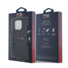 Red Bull iPhone 15 Pro - Leather Red Ring - MagSafe Σκληρή Θήκη με Επένδυση Συνθετικού Δέρματος και Πλαίσιο Σιλικόνης - Navy - RBHMP15L24PUILVR