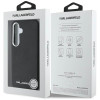 Karl Lagerfeld Samsung Galaxy S25 Plus - Saffiano Full Wrapped Elongated Metal Logo - MagSafe Σκληρή Θήκη με Επένδυση Συνθετικού Δέρματος και Πλαίσιο Σιλικόνης - Black - KLHMS25MPSAFWMCK