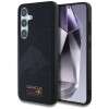Red Bull Samsung Galaxy S25 - Leather Meshed Debossed Bull - MagSafe Σκληρή Θήκη με Επένδυση Συνθετικού Δέρματος και Πλαίσιο Σιλικόνης - Navy - RBHMS25S24PUBUFV