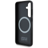 Red Bull Samsung Galaxy S25 - Leather Meshed Debossed Bull - MagSafe Σκληρή Θήκη με Επένδυση Συνθετικού Δέρματος και Πλαίσιο Σιλικόνης - Navy - RBHMS25S24PUBUFV