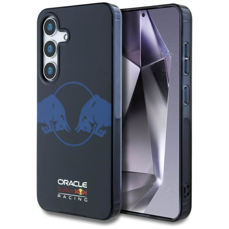 Red Bull Samsung Galaxy S25 - Two Bulls Logo - MagSafe Σκληρή Θήκη με Πλαίσιο Σιλικόνης - Navy - RBHMS25S24HIDBV