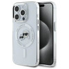 Karl Lagerfeld iPhone 15 Pro Max - IML Metal Karl and Choupette Head - Σκληρή Θήκη με Πλαίσιο Σιλικόνης και MagSafe -White - KLHMP15XHLSKCH