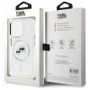 Karl Lagerfeld iPhone 15 Pro Max - IML Metal Karl and Choupette Head - Σκληρή Θήκη με Πλαίσιο Σιλικόνης και MagSafe -White - KLHMP15XHLSKCH