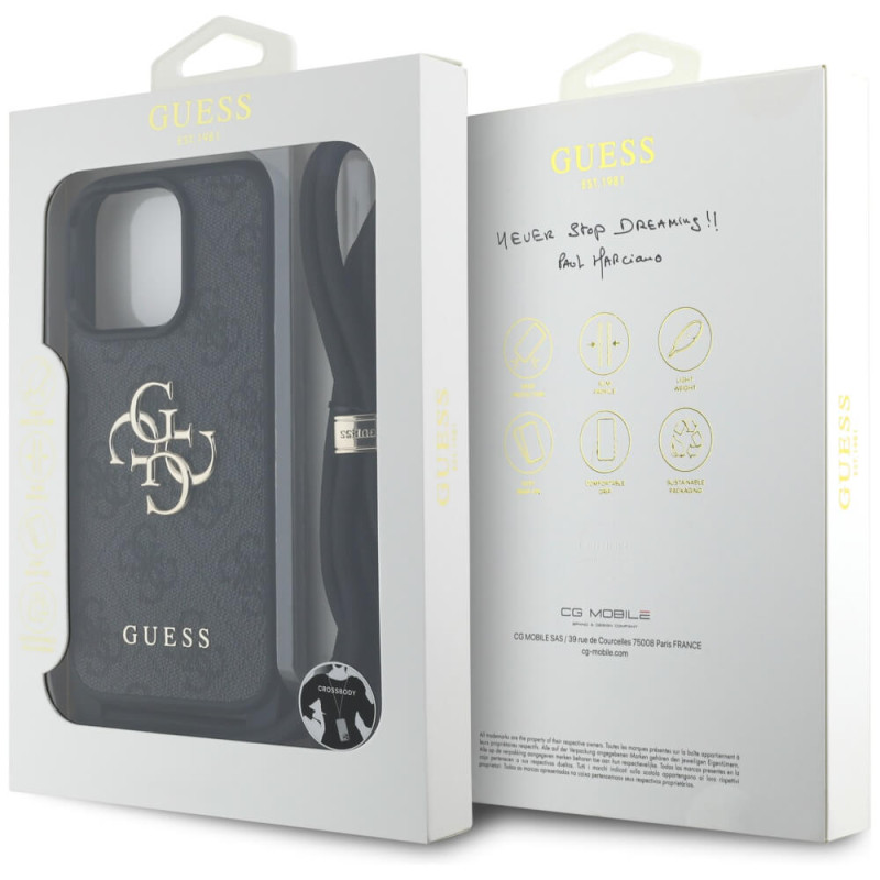 Guess iPhone 16 Pro Max - 4G Big Logo Cord Stap Crossbody - Θήκη με Επένδυση Συνθετικού Δέρματος και Λουράκι - Black - GUHCP16XP4GMGCRK Guess iPhone 16 Pro Max - 4G Big Logo Cord Stap Crossbody - Θήκη με Επένδυση Συνθετικού Δέρματος και Λουράκι - Black - GUHCP16XP4GMGCRK