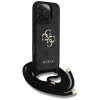 Guess iPhone 16 Pro Max - 4G Big Logo Cord Stap Crossbody - Θήκη με Επένδυση Συνθετικού Δέρματος και Λουράκι - Black - GUHCP16XP4GMGCRK