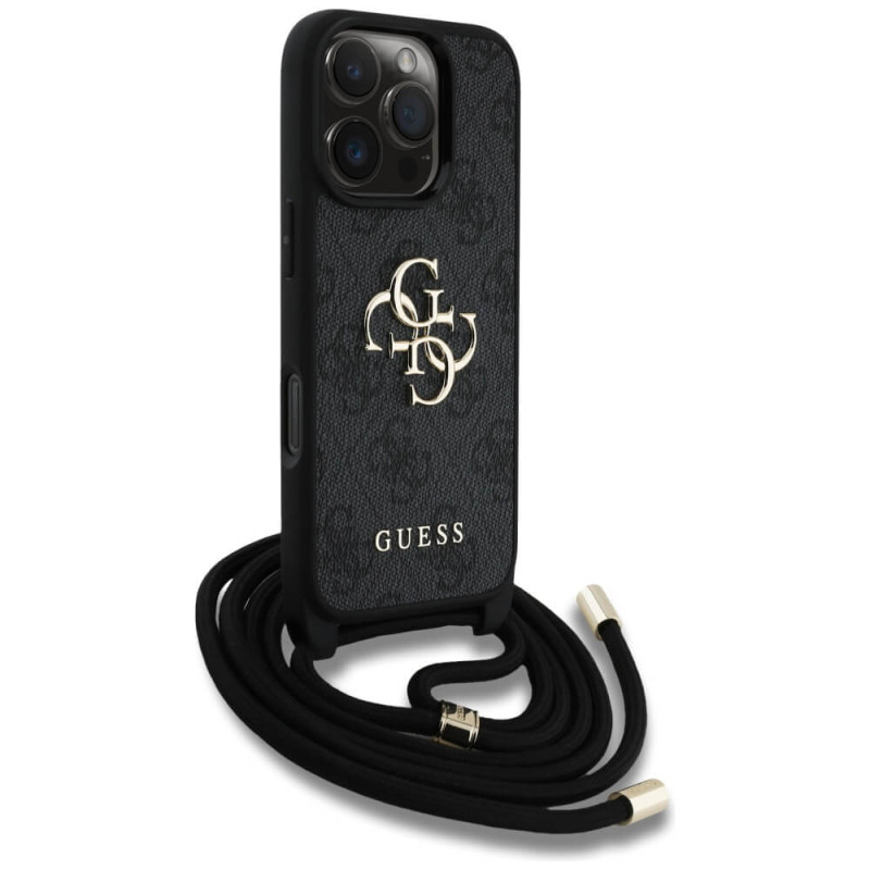 Guess iPhone 16 Pro Max - 4G Big Logo Cord Stap Crossbody - Θήκη με Επένδυση Συνθετικού Δέρματος και Λουράκι - Black - GUHCP16XP4GMGCRK Guess iPhone 16 Pro Max - 4G Big Logo Cord Stap Crossbody - Θήκη με Επένδυση Συνθετικού Δέρματος και Λουράκι - Black - GUHCP16XP4GMGCRK