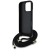 Guess iPhone 16 Pro Max - 4G Big Logo Cord Stap Crossbody - Θήκη με Επένδυση Συνθετικού Δέρματος και Λουράκι - Black - GUHCP16XP4GMGCRK