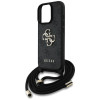 Guess iPhone 16 Pro Max - 4G Big Logo Cord Stap Crossbody - Θήκη με Επένδυση Συνθετικού Δέρματος και Λουράκι - Black - GUHCP16XP4GMGCRK