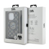 Karl Lagerfeld iPhone 15 Pro Max - IML Crossbody Monogram Karl and Choupette Head - MagSafe Σκληρή Θήκη με Πλαίσιο Σιλικόνης και Λουράκι - Black - KLHMP15XHCKCKLCK