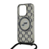 Karl Lagerfeld iPhone 15 Pro Max - IML Crossbody Monogram Karl and Choupette Head - MagSafe Σκληρή Θήκη με Πλαίσιο Σιλικόνης και Λουράκι - Black - KLHMP15XHCKCKLCK