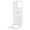 Karl Lagerfeld iPhone 16 Pro  - IML Crossbody Monogram Karl and Choupette Head - MagSafe Σκληρή Θήκη με Πλαίσιο Σιλικόνης και Λουράκι - Διάφανη - KLHMP16LHCKCKLCT