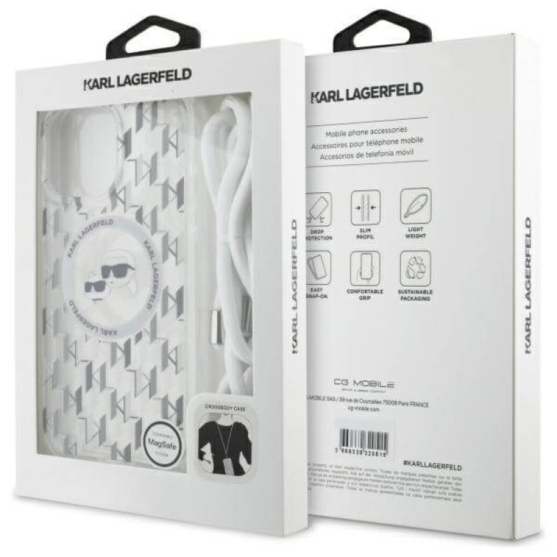 Karl Lagerfeld iPhone 16 Pro Max - IML Crossbody Monogram Karl and Choupette Head - MagSafe Σκληρή Θήκη με Πλαίσιο Σιλικόνης και Λουράκι - Διάφανη - KLHMP16XHCKCKLCT Karl Lagerfeld iPhone 16 Pro Max - IML Crossbody Monogram Karl and Choupette Head - MagSafe Σκληρή Θήκη με Πλαίσιο Σιλικόνης και Λουράκι - Διάφανη - KLHMP16XHCKCKLCT