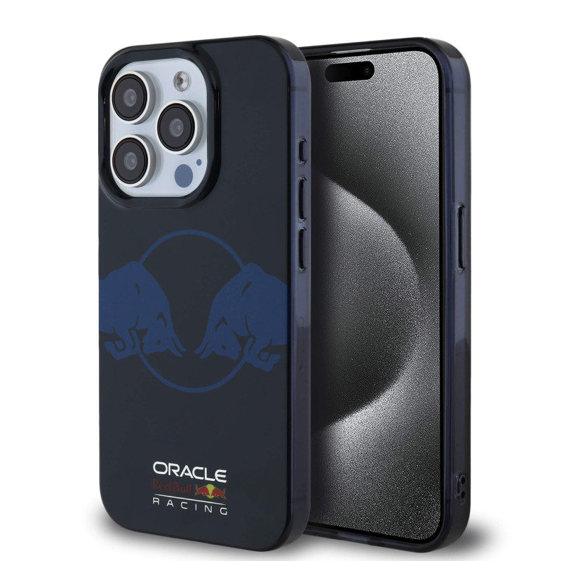 Red Bull iPhone 15 Pro - IML Two Bulls - MagSafe Σκληρή Θήκη με Πλαίσιο Σιλικόνης - Navy - RBHMP15L24HIDBV