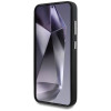 Guess Samsung Galaxy S25 - Grained Triangle Logo - MagSafe Σκληρή Θήκη με Πλαίσιο Σιλικόνης και Συνθετικό Δέρμα - Black - GUHMS25SPGTSPSK