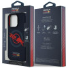 Red Bull iPhone 16 Pro - HC Silicone ORBR20 Logo Red Lining - MagSafe Σκληρή Θήκη με Πλαίσιο Σιλικόνης - Navy Blue - RBHMP16L24SIOLVR