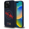 Red Bull iPhone 16 Pro - HC Silicone ORBR20 Logo Red Lining - MagSafe Σκληρή Θήκη με Πλαίσιο Σιλικόνης - Navy Blue - RBHMP16L24SIOLVR