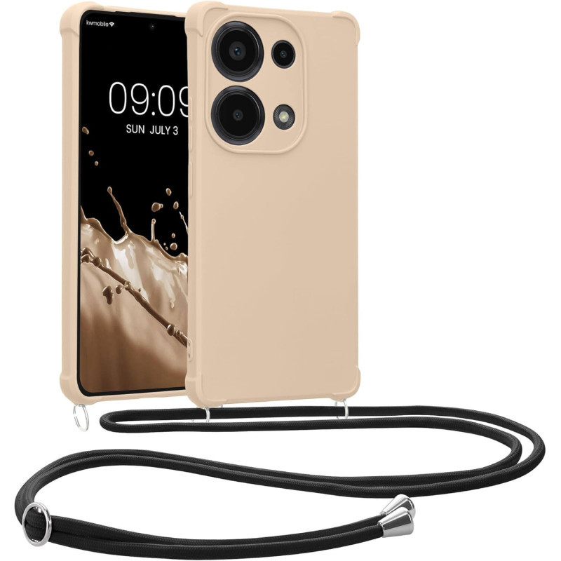 KW Xiaomi Redmi Note 13 Pro 4G Θήκη Σιλικόνης TPU με Λουράκι - Cream