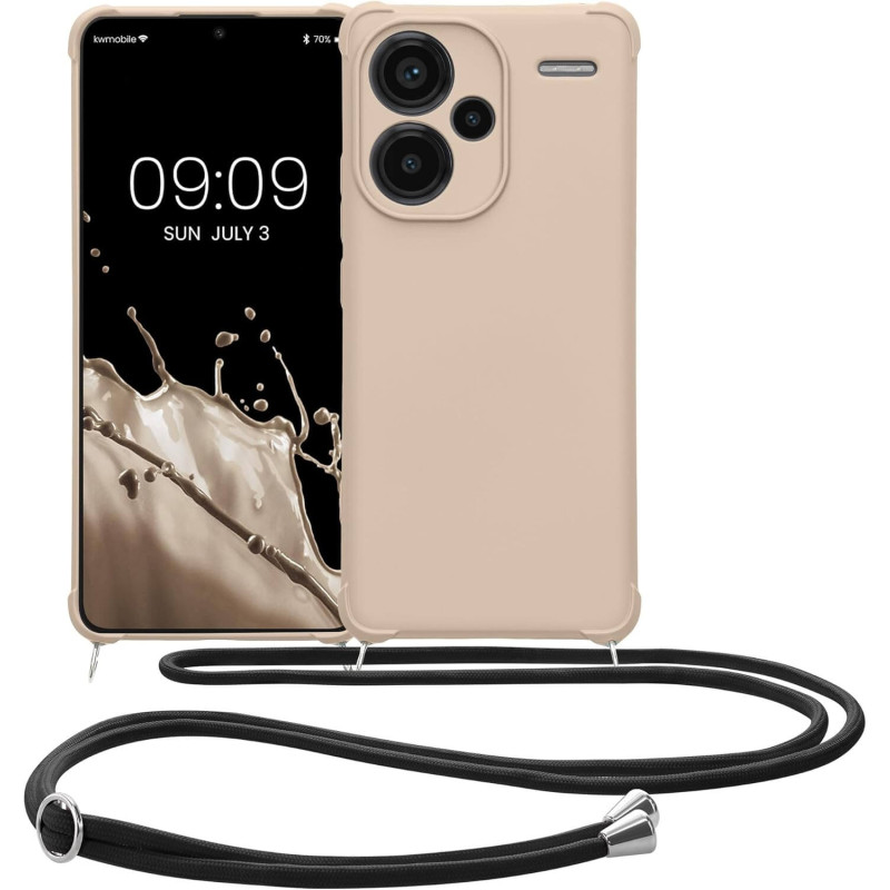 KW Xiaomi Redmi Note 13 Pro+ 5G Θήκη Σιλικόνης TPU με Λουράκι - Cream KW Xiaomi Redmi Note 13 Pro+ 5G Θήκη Σιλικόνης TPU με Λουράκι - Cream