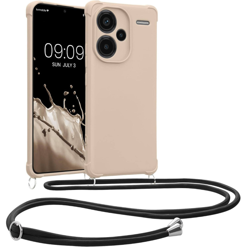 KW Xiaomi Redmi Note 13 Pro+ 5G Θήκη Σιλικόνης TPU με Λουράκι - Cream KW Xiaomi Redmi Note 13 Pro+ 5G Θήκη Σιλικόνης TPU με Λουράκι - Cream