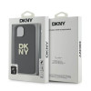 DKNY iPhone 13 / 14 / 15 - Wrist Strap Stock Logo - Σκληρή Θήκη με Επένδυση Συνθετικού Δέρματος με Λουράκι - Black