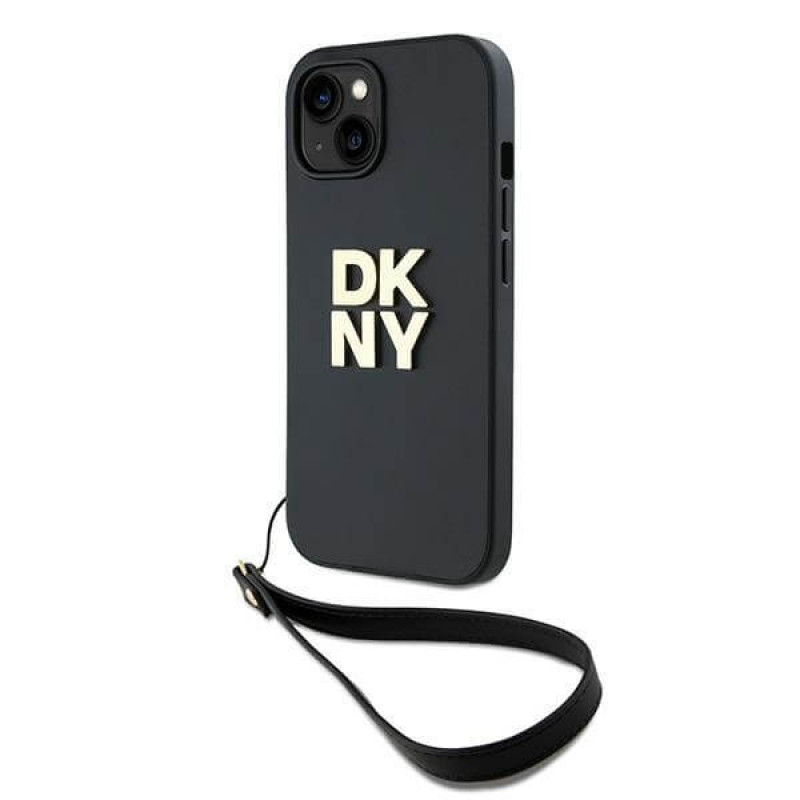 DKNY iPhone 15 Plus - Wrist Strap Stock Logo - Σκληρή Θήκη με Επένδυση Συνθετικού Δέρματος με Λουράκι - Black DKNY iPhone 15 Plus - Wrist Strap Stock Logo - Σκληρή Θήκη με Επένδυση Συνθετικού Δέρματος με Λουράκι - Black