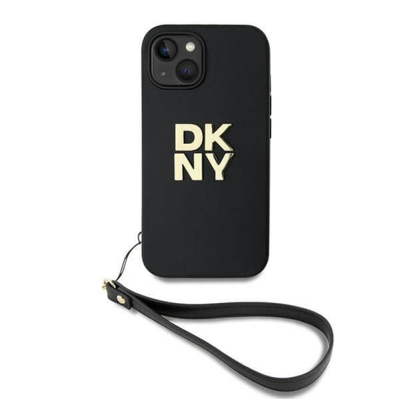 DKNY iPhone 15 Plus - Wrist Strap Stock Logo - Σκληρή Θήκη με Επένδυση Συνθετικού Δέρματος με Λουράκι - Black DKNY iPhone 15 Plus - Wrist Strap Stock Logo - Σκληρή Θήκη με Επένδυση Συνθετικού Δέρματος με Λουράκι - Black