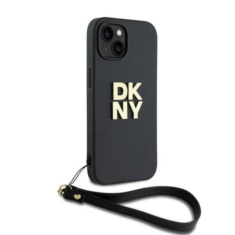 DKNY iPhone 15 Plus - Wrist Strap Stock Logo - Σκληρή Θήκη με Επένδυση Συνθετικού Δέρματος με Λουράκι - Black DKNY iPhone 15 Plus - Wrist Strap Stock Logo - Σκληρή Θήκη με Επένδυση Συνθετικού Δέρματος με Λουράκι - Black