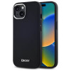 DKNY iPhone 15 - Plain Logo MagSafe Σκληρή Θήκη με Επένδυση Συνθετικού Δέρματος - Black
