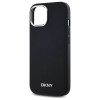 DKNY iPhone 15 Pro - Plain Logo MagSafe Σκληρή Θήκη με Επένδυση Συνθετικού Δέρματος - Black