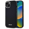 DKNY iPhone 15 Pro - Plain Logo MagSafe Σκληρή Θήκη με Επένδυση Συνθετικού Δέρματος - Black