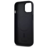 DKNY iPhone 15 Pro - Plain Logo MagSafe Σκληρή Θήκη με Επένδυση Συνθετικού Δέρματος - Black